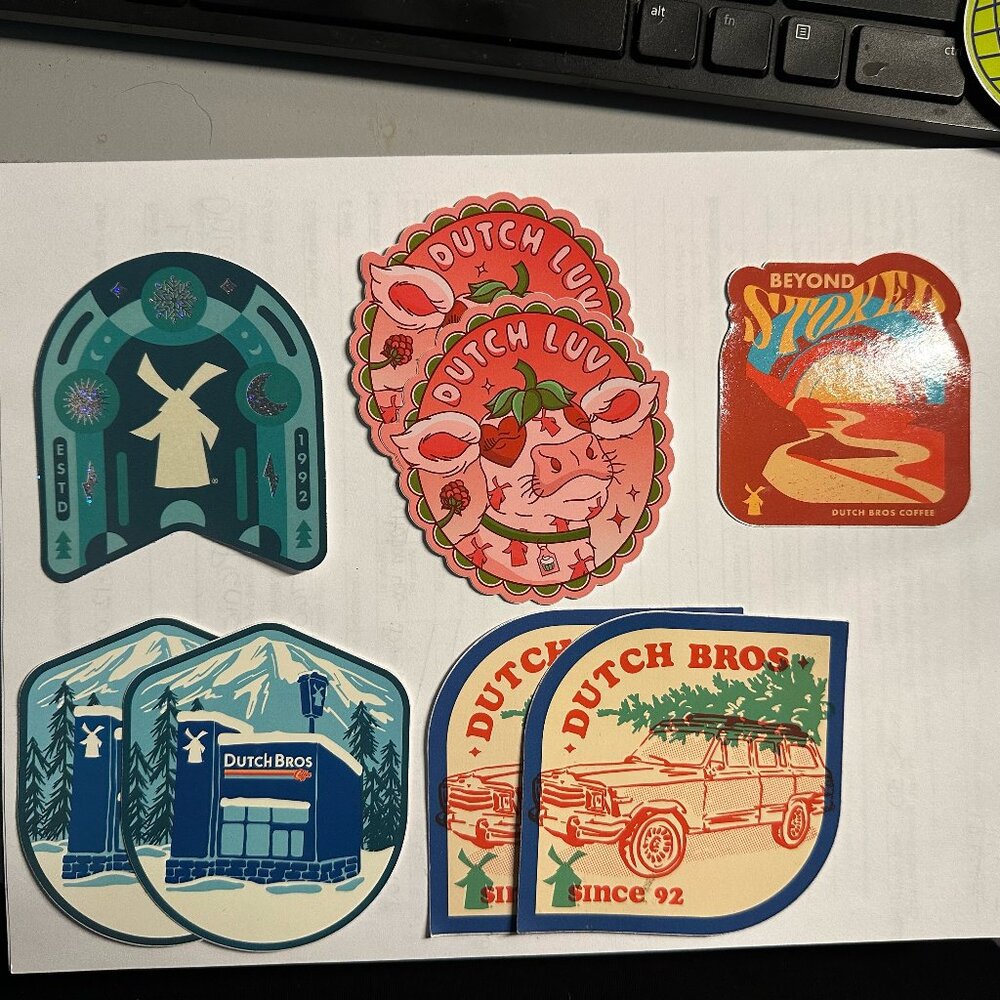 DUTCH BROS MONTHLY STICKERS LIMITED NEW